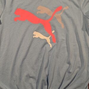 Puma Gray T-Shirt with Pink Logo